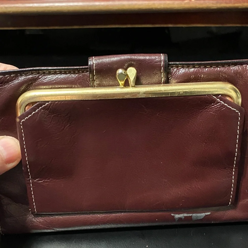 Elegant Rolf’s vintage Burgundy checkbook Leather women’s Wallet